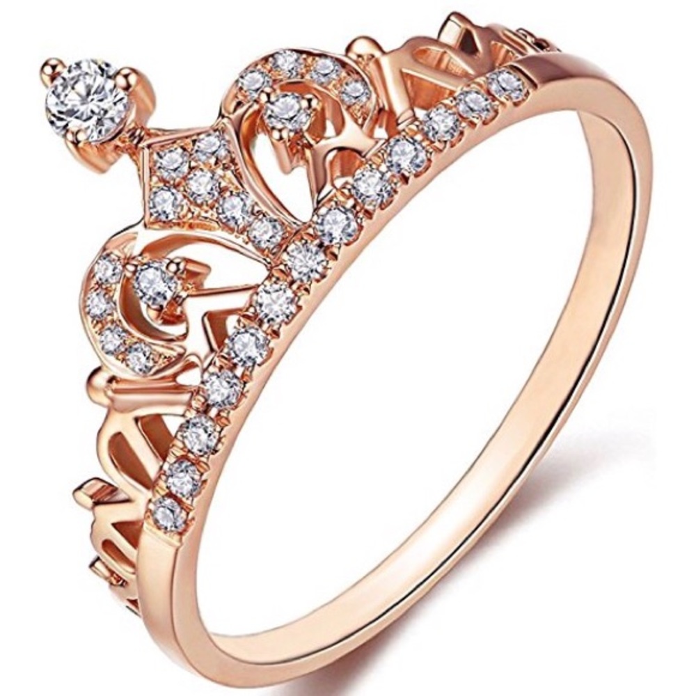 ROSE GOLD PRINCESS CROWN RING